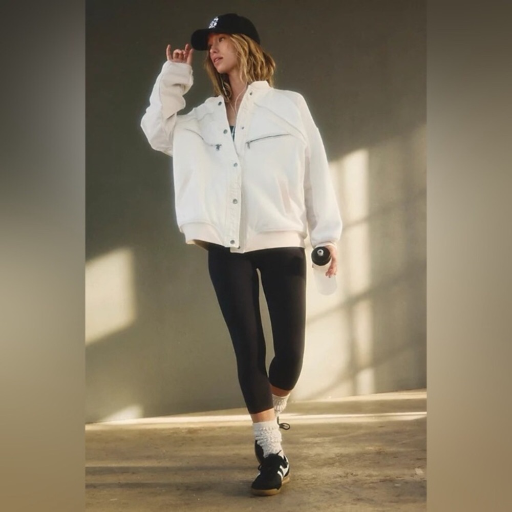 Free People! FP Movement Extra Innings Cardi In Ivory Combo NWT! - Picture 2 of 14